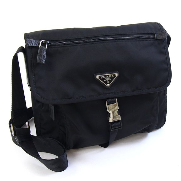 Prada Shoulder Bag 1BD994 Black Nylon and Leather Crossbody for Men Women - Picture 1 of 9